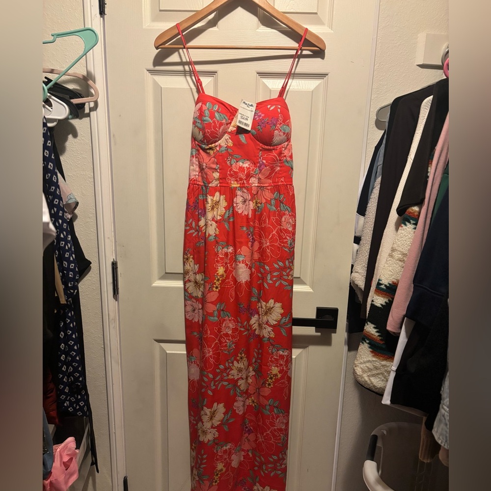 Floral Red Maxi Dress
